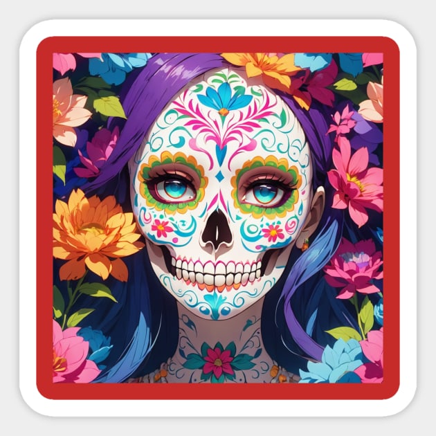 Skull flower cute design Sticker by nonagobich